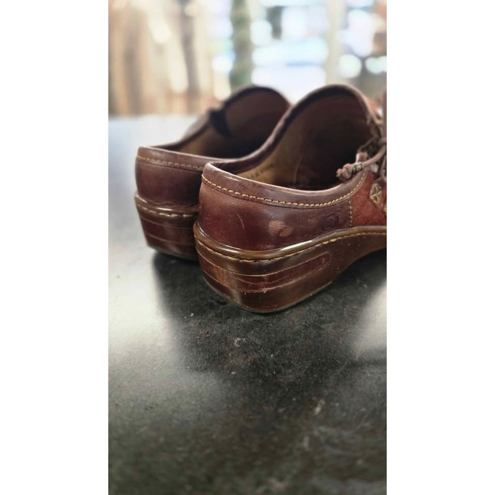 Born Wool Felt Leather Comfort Clog Shoes W52058 Brown 9 - Picture 4 of 8